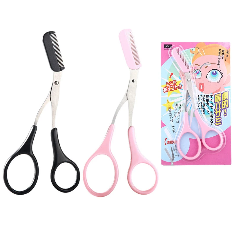 Hot Beginner Eyebrow Trimmer Scissors With Comb For Eyebrow Trimming Tools