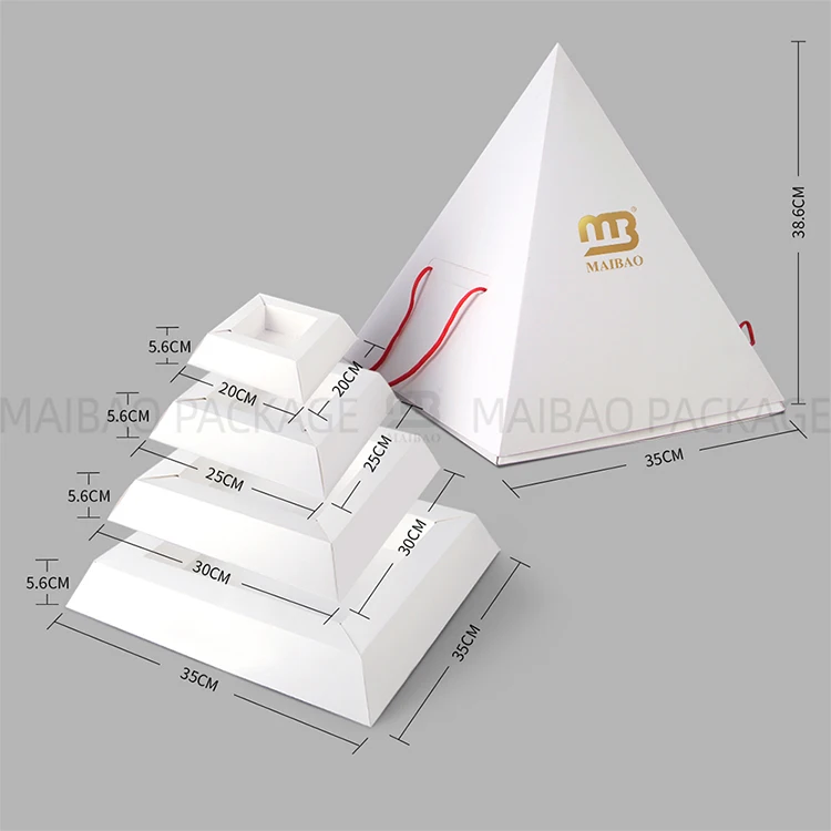 Custom arabic sweet kunafa packaging pyramid grazing box takeout bread cake desserts pyramid food box design bento pyramid box