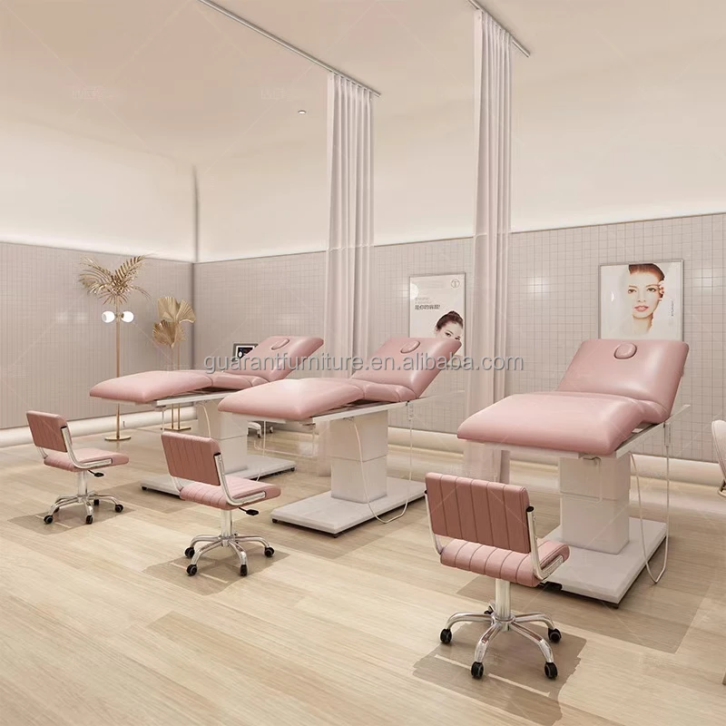 luxury style electric beauty facial chair bed black and white beauty bed chair