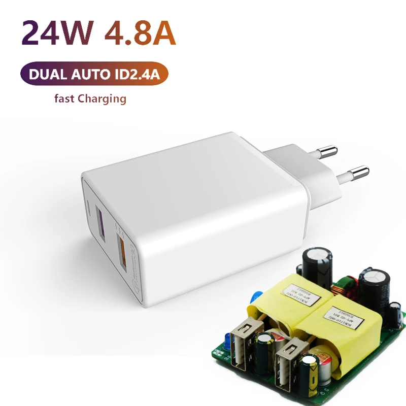 
24W 4.8A USB Charger 12W 2.4A USB port Fast Wall New Universal Mobile Phone Chargers UK US EU USB Cell phone charger adapter 