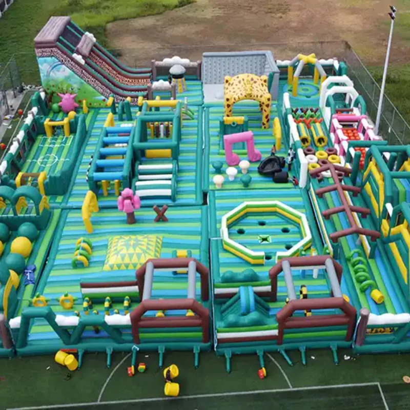 CH 1596sqm huge inflatable theme park for adults,green inflatable amusement park for sale