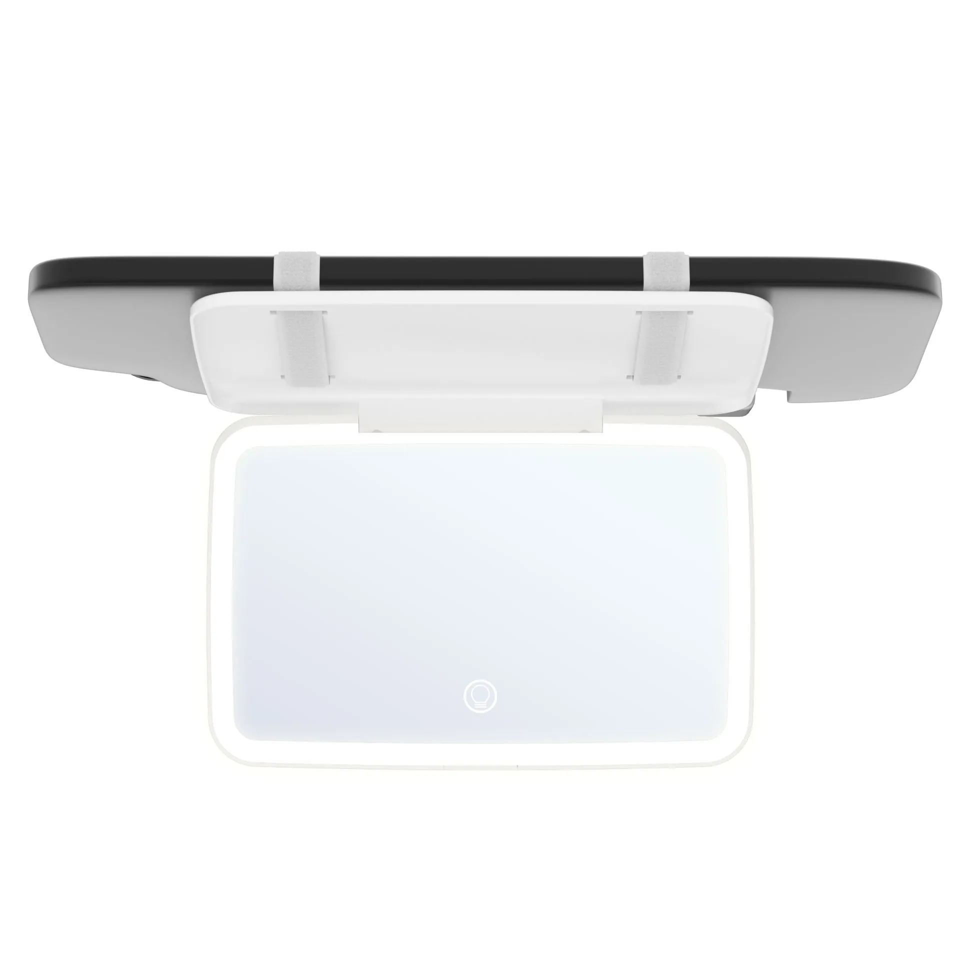 Led Car Visor Makeup Mirror 3-color Switch Dimmable lighting Type c Rechargeable Vehicle Cosmetic Vanity with 5X Magnification