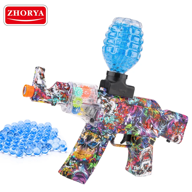 Zhorya Water Gel Pistola Toys Gun Soft Bullets Shell Ejection For Adults Boys AKM47 splatter ball Water gel Beads toy guns
