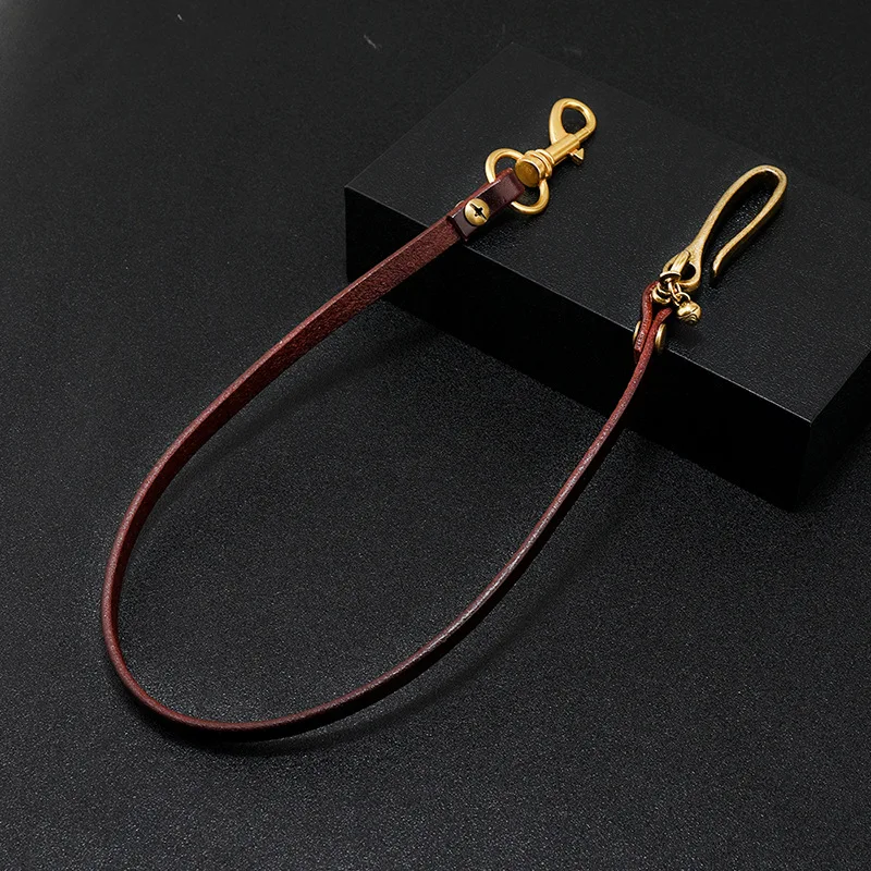 Модная мужская цепочка ремни ручной работы из натуральной кожи Аксессуары цепочка для брюк стильная сумка для упаковки времени винтажная цепочка для бумажника