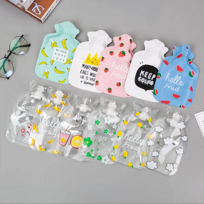 Cute water filled hot water bags Wholesale cartoon pvc hand warmers Logo winter gifts Small water warmers