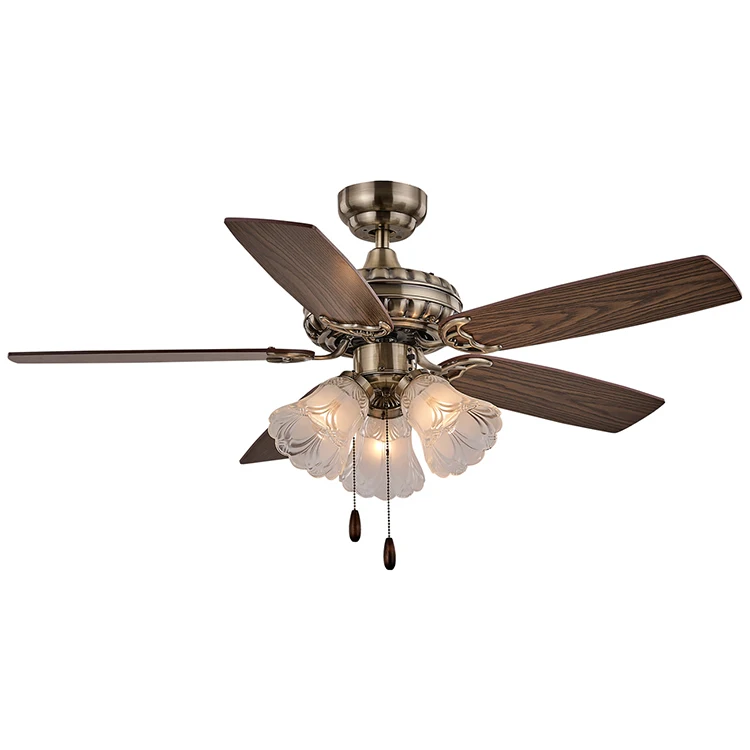 
2021 nature series 3 lamp holder 5 blade wood grain LED fan lamp 