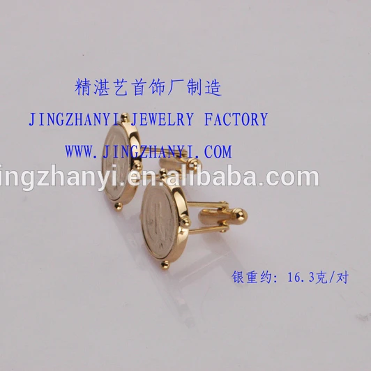 Jingzhanyi Jewelry Factory Design and manufacturing 925 sterling silver cufflinks Gold-plated cufflinks Cufflinks manufacturing