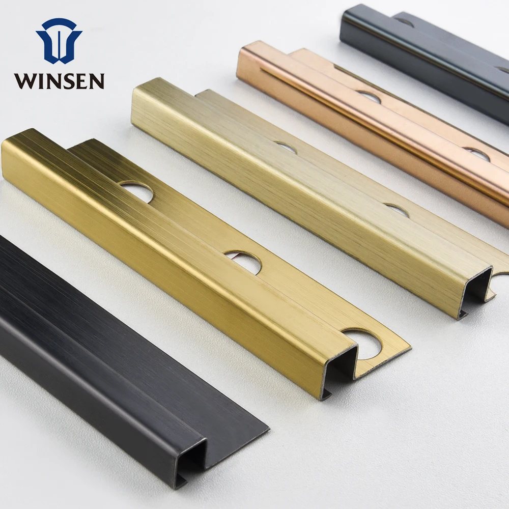 Stainless Steel Mirror Stair Metal Tile Trim Strip