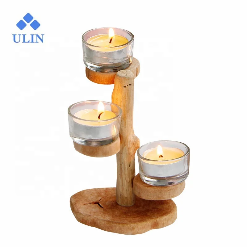 
New design vintage wooden candle stand holders for wedding home decoration 