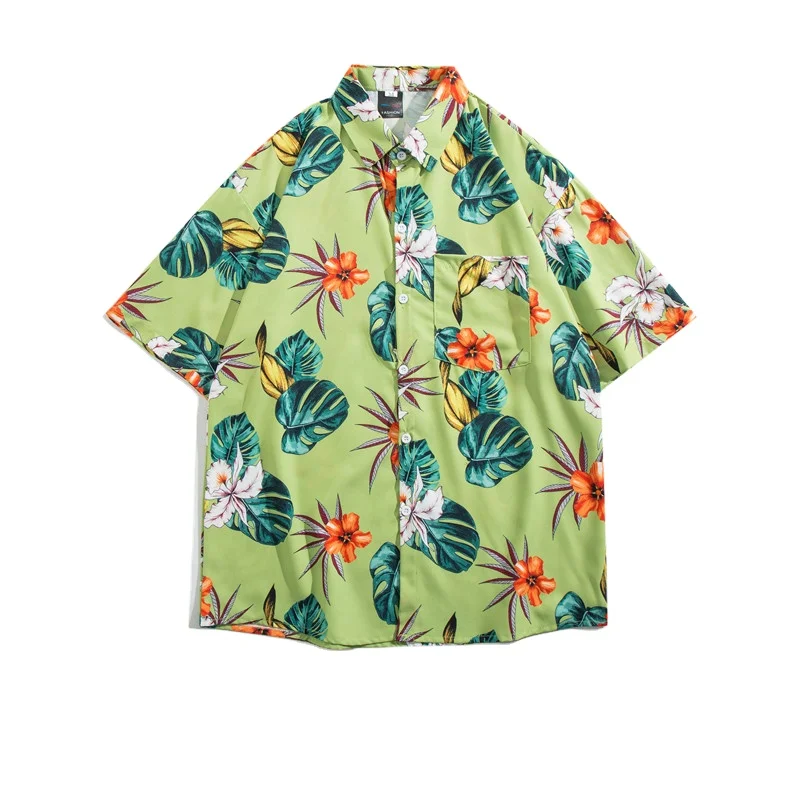 2024 Wholesale Summer Short sleeved of multiple styles of beautiful Hawaiian short sleeved vintage flower shirts for men