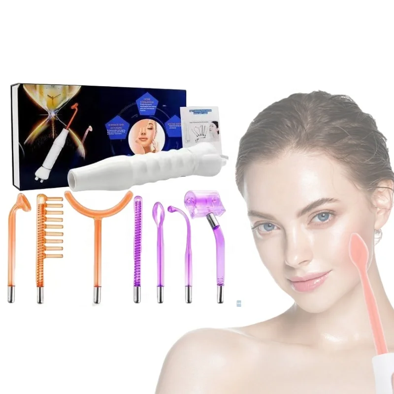 7 headpieces High Frequency Facial Wand Handheld Machine Argon Neon High Frequency Facial Machine