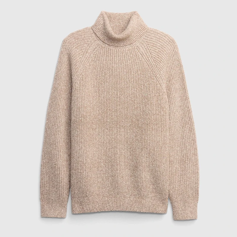 Casual high collar winter knit pullover ladies knitted wool cashmere turtleneck knitted sweater
