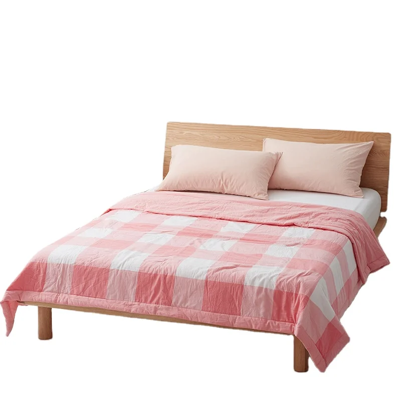 
washed 100 cotton yarn dyed super soft quilt korean style summer bedding quilt 