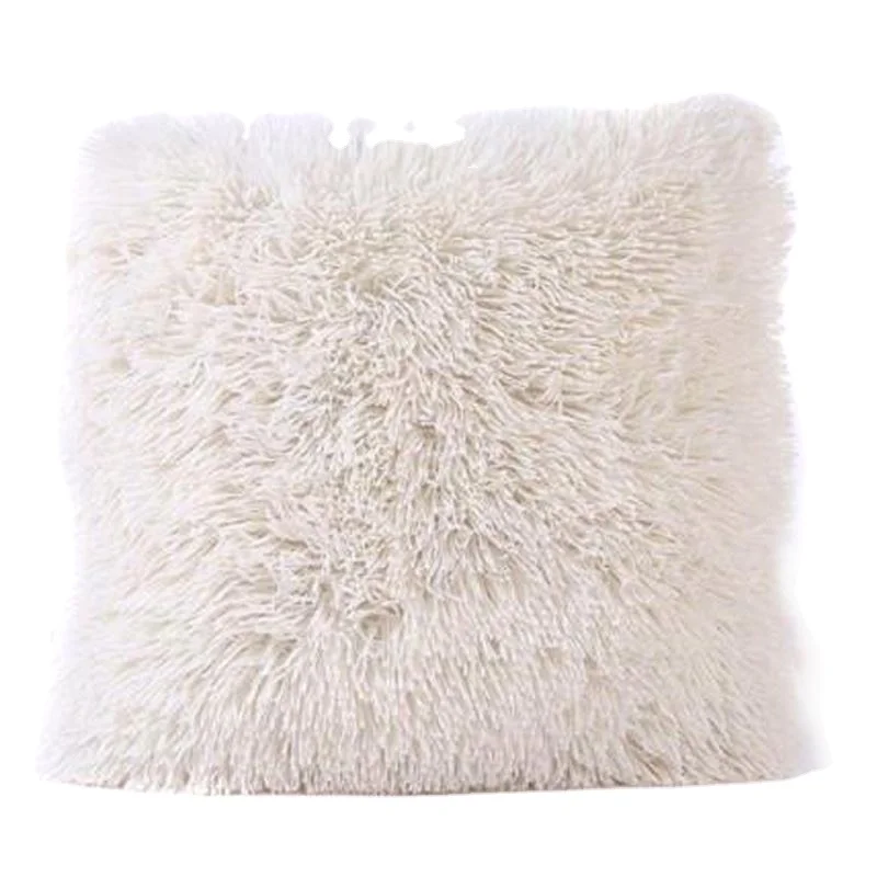 Free Shipping Soft Plush Square Cushion Cover Solid Waist Throw Pillow Case DIY Car Sofa Home Decorative Cover 45cm Pillow case