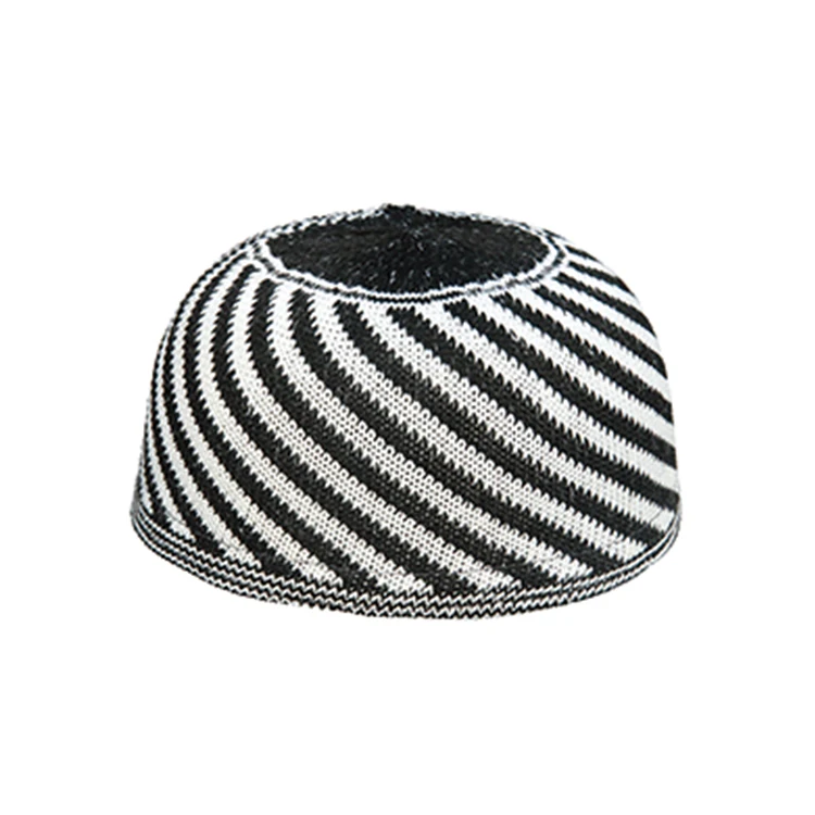 China Best Selling Custom Print Cotton Flat Muslim Prayer Knitted Men Islamic Caps