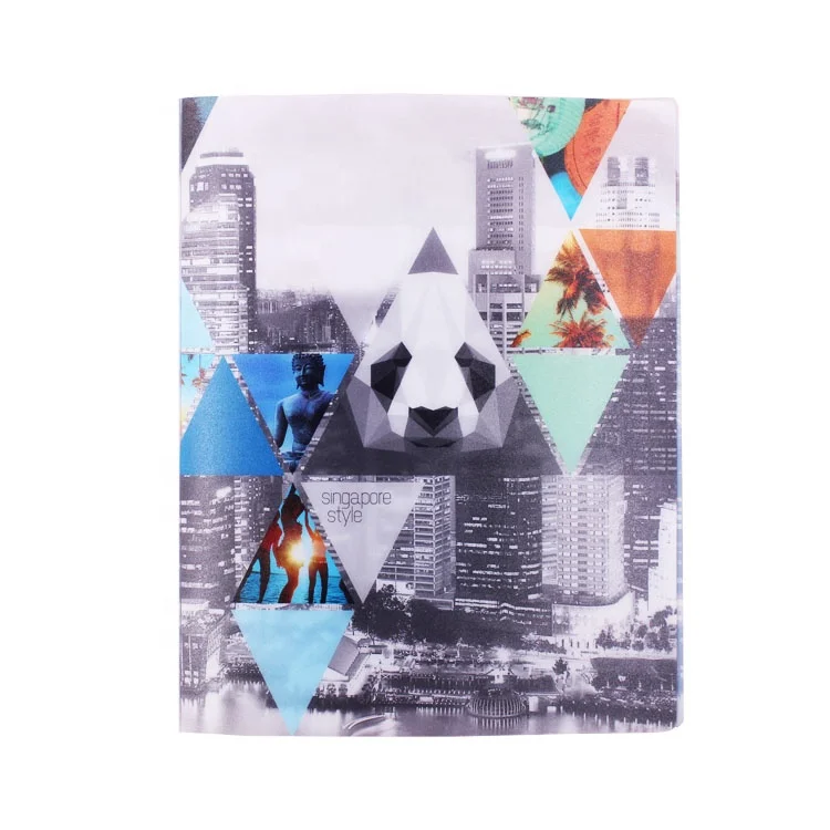 Printed hardcover PP cover ring binder custom office folder