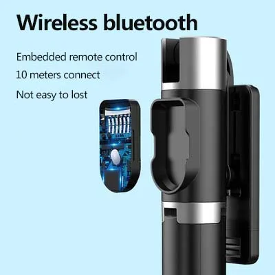 Selfie Stick Tripod with Remote, Extendable Selfie Stick Tripod with LED Ring Light