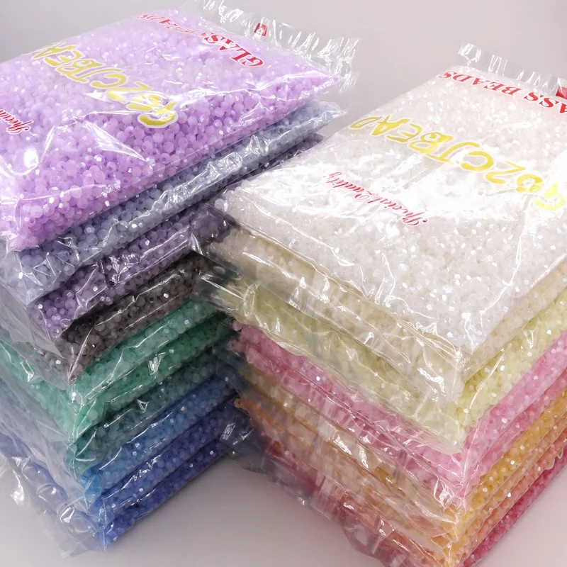 Ready to ship 4MM 450g /pack Imitation jade color series  high quality bicone beads for jewelry making