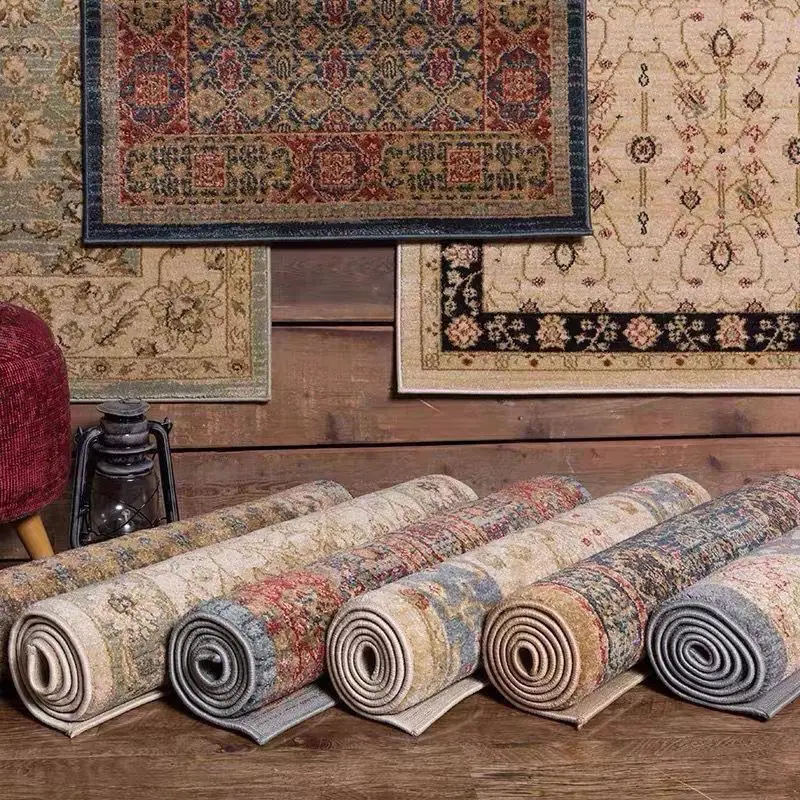 Plush Texture Light Luxury Carpet Moroccan American Style Living Room Carpet Ethnic Style Sofa Bedroom Bedside Blanket