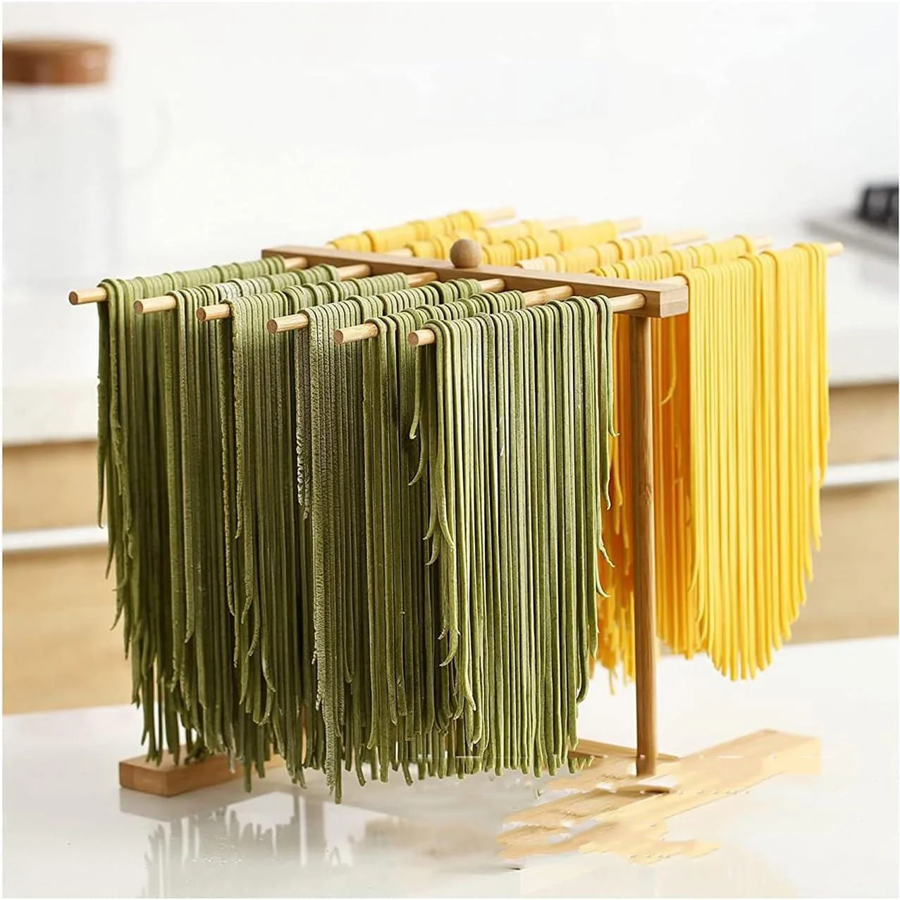 Factory Wholesale Noodle Drying Racks Bamboo Pasta Drying Rack Spaghetti Dryer Hanger Stand