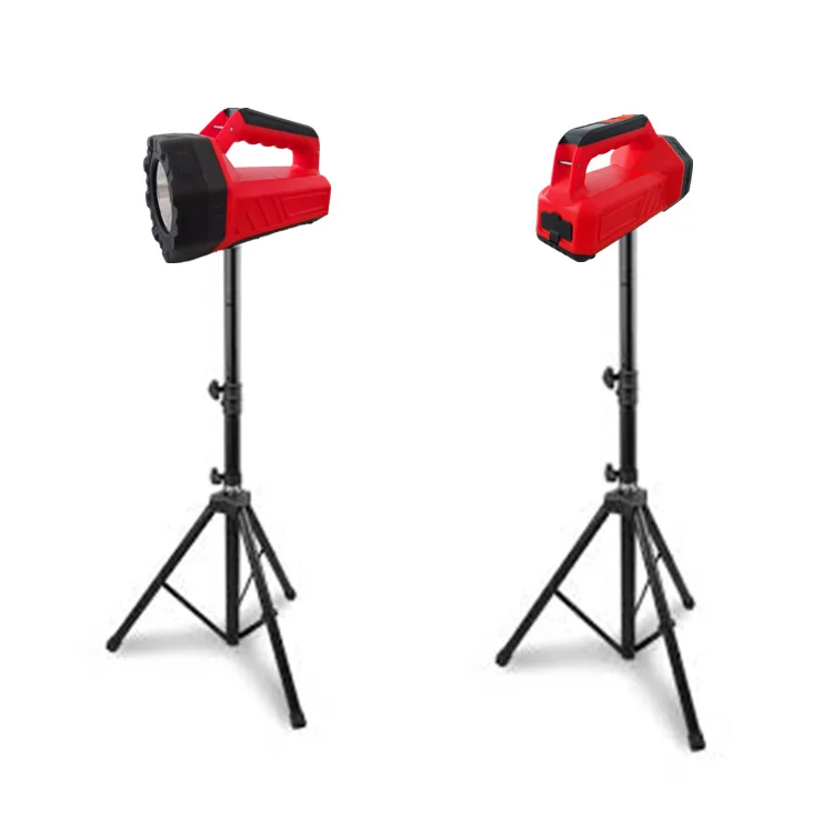 20W 1800 Lumens DC 24V 12v Searchlight Portable Rechargeable Hunting Tripod With 5W Flood Work Light 2W Red Warning Lamp Rescue