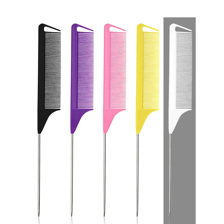 Salon Dyeing Tail Combs Fine Section Weave Foiling Highlight Hair Comb Plastic Heat-resistant