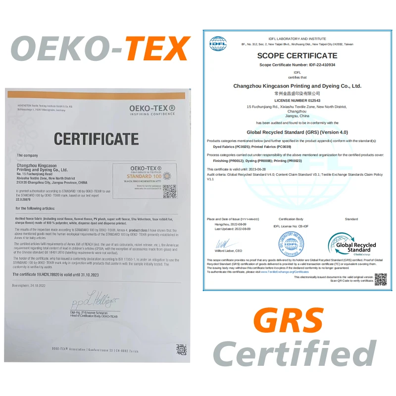 Kingcason Micro Sherpa Fleece Sport Sherpa 100% Polyester Terry Knitted Bonded Prints Viscose Elastane Jersey Fabric