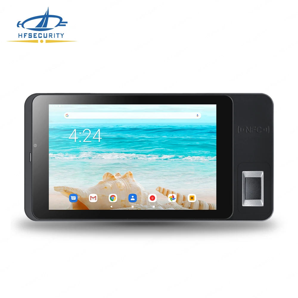HFSecurity FP07 Web Cloud Based Rfid GSM Fingerprint Scanner Biometric Facial Attendance System Tablet With 4G