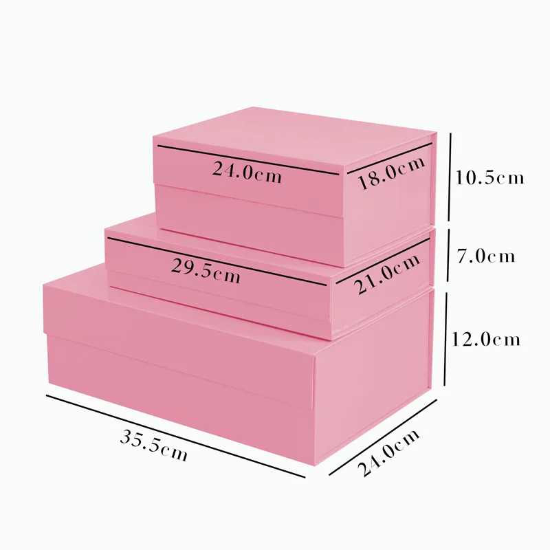 Custom gift packaging paper foldable magnetic gift box with ribbon closure