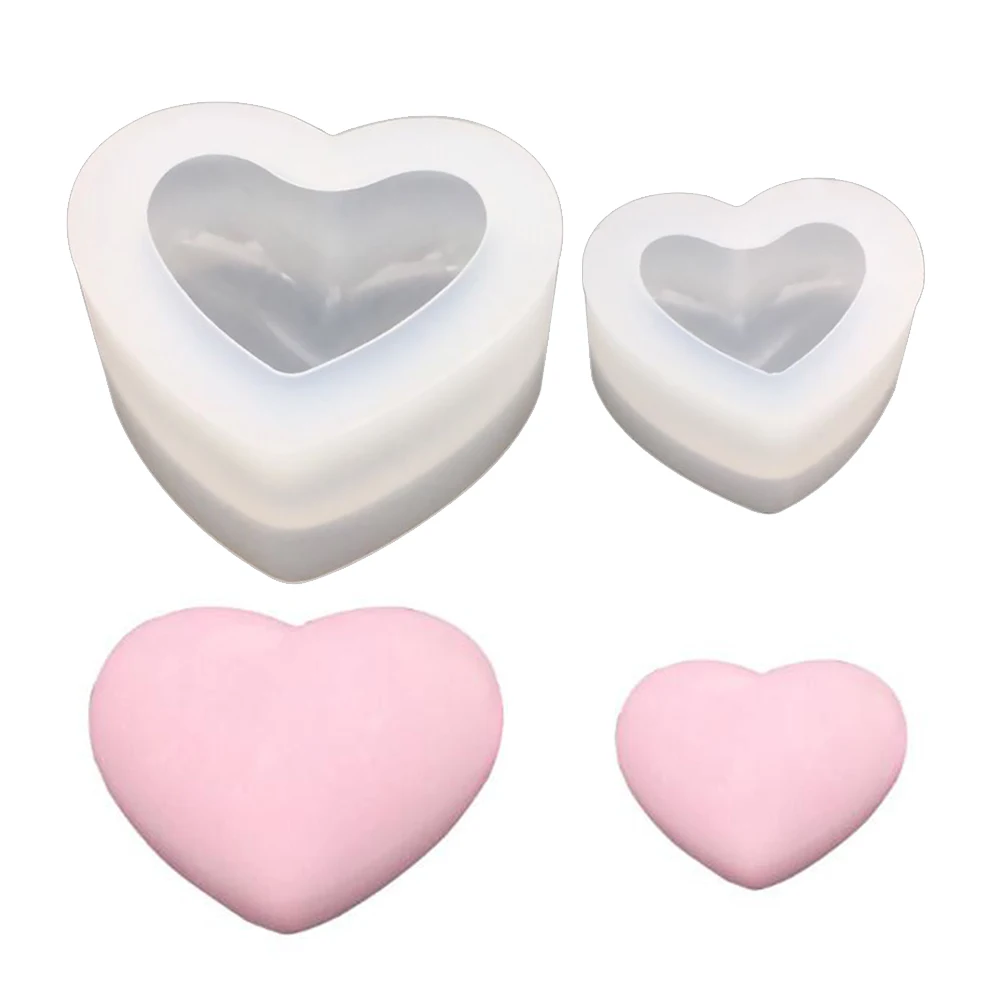 2022 Hot Selling 3D Love Heart Silicone Mold Aroma Gypsum Plaster for Home DIY Love Candle Resin Mold