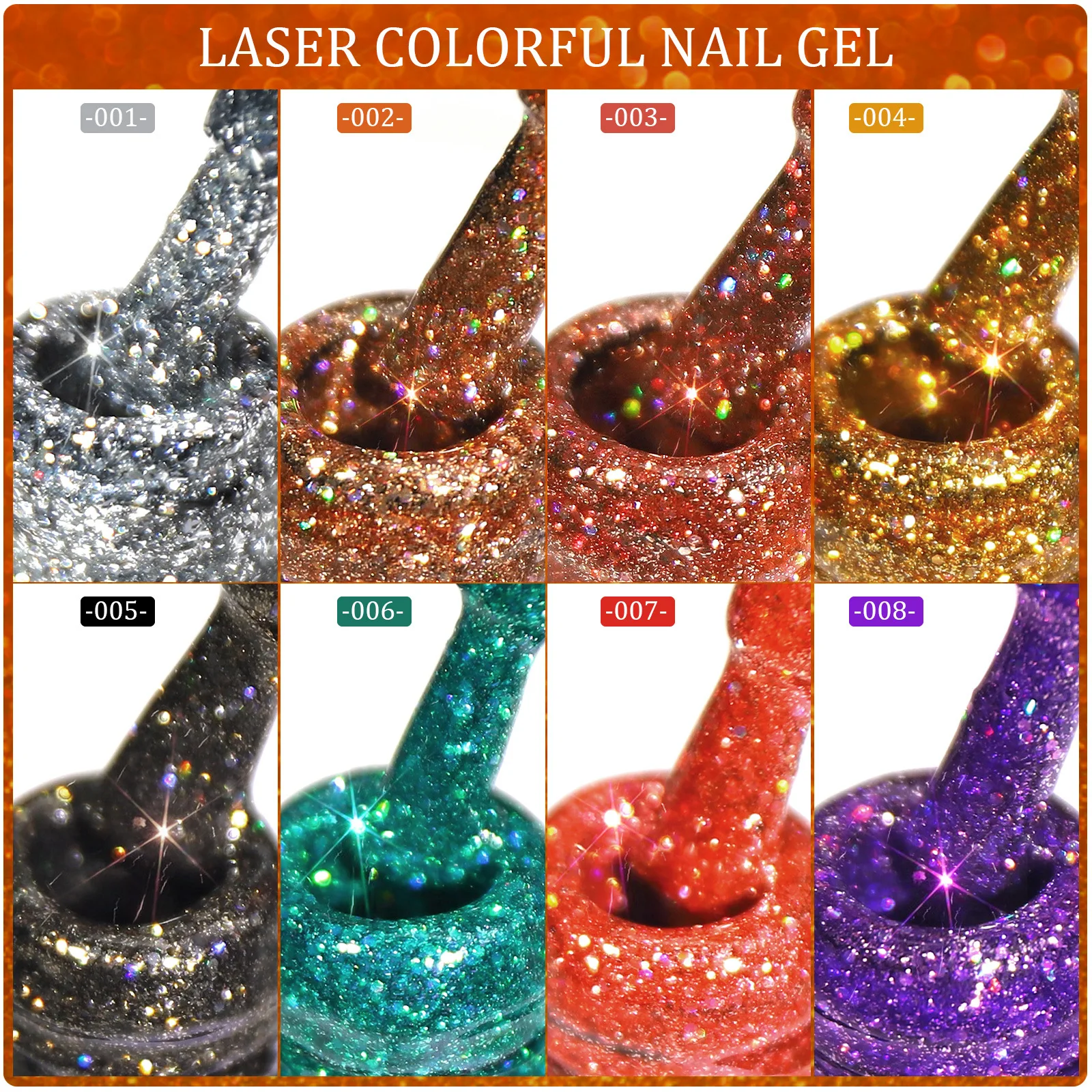 diamond nail polish gel Broken Diamond Glue Flash Galaxy Star Sequins Laser Nail Polish Poly Gel Type for Salon Use