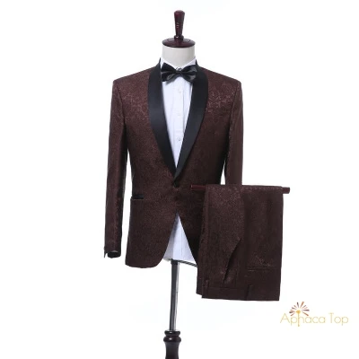 
APHACATOP 2020 Burgundy Men Wedding Suits TR or Wool Custom 