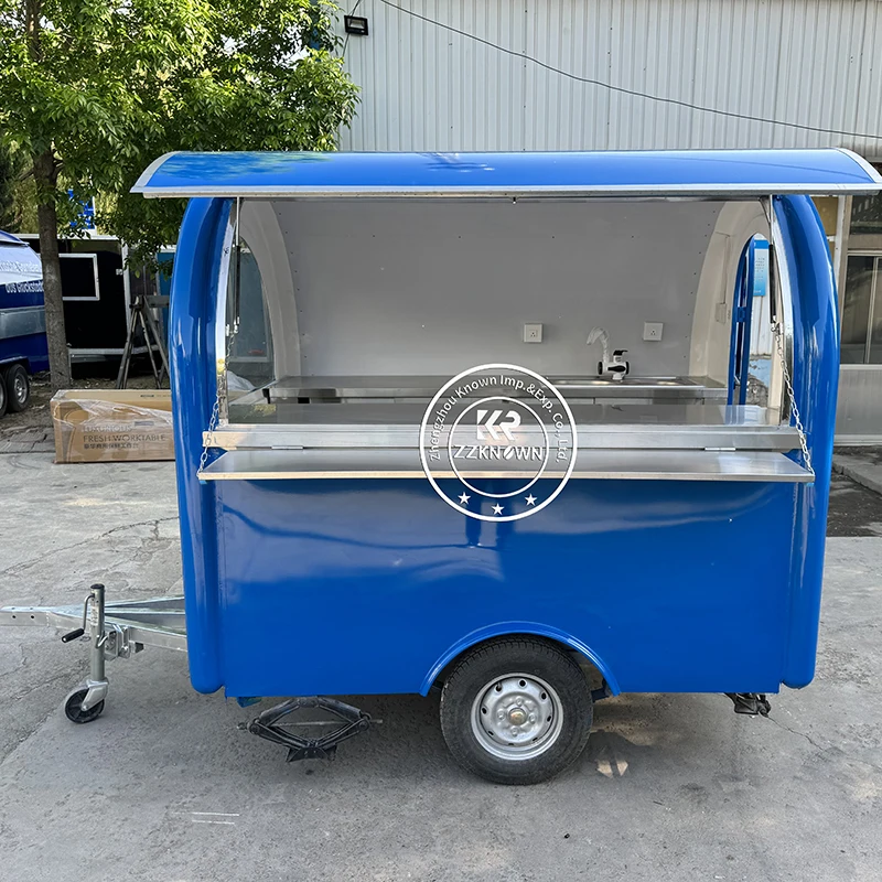 In Stock KN-FR220B Small Fast Food Trailer USA 110V Internal Standard Configuration Coffee Ice Cream Cart Food Truck