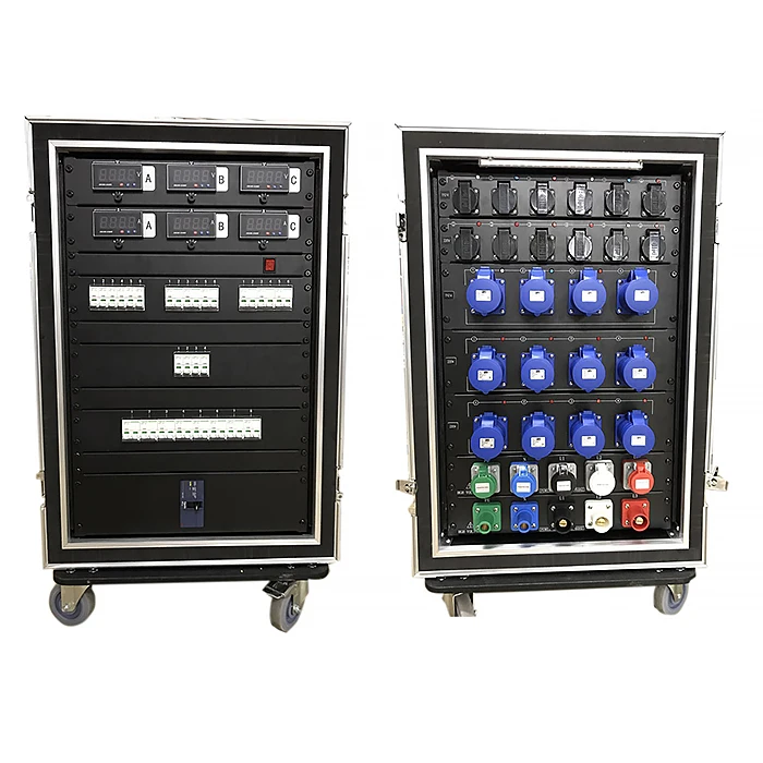 Custom made high performance outdoor power distribution rack 24 channels with 10A brazil sockets output power distro