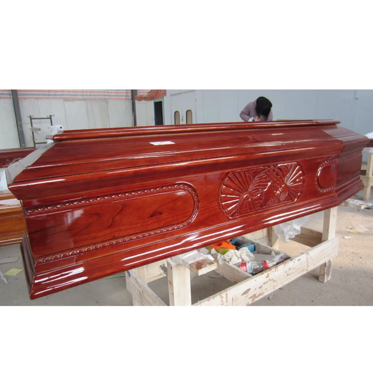 Factory Outlet Solid Wooden Coffin Funeral Casket For Adult