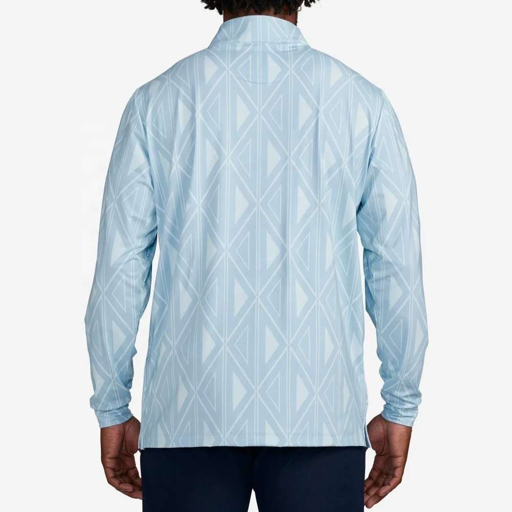 Wholesale High Quality Sublimated Golf Wear Polyester Spandex Golf 1/4 Quarter Zip Printed Pullover