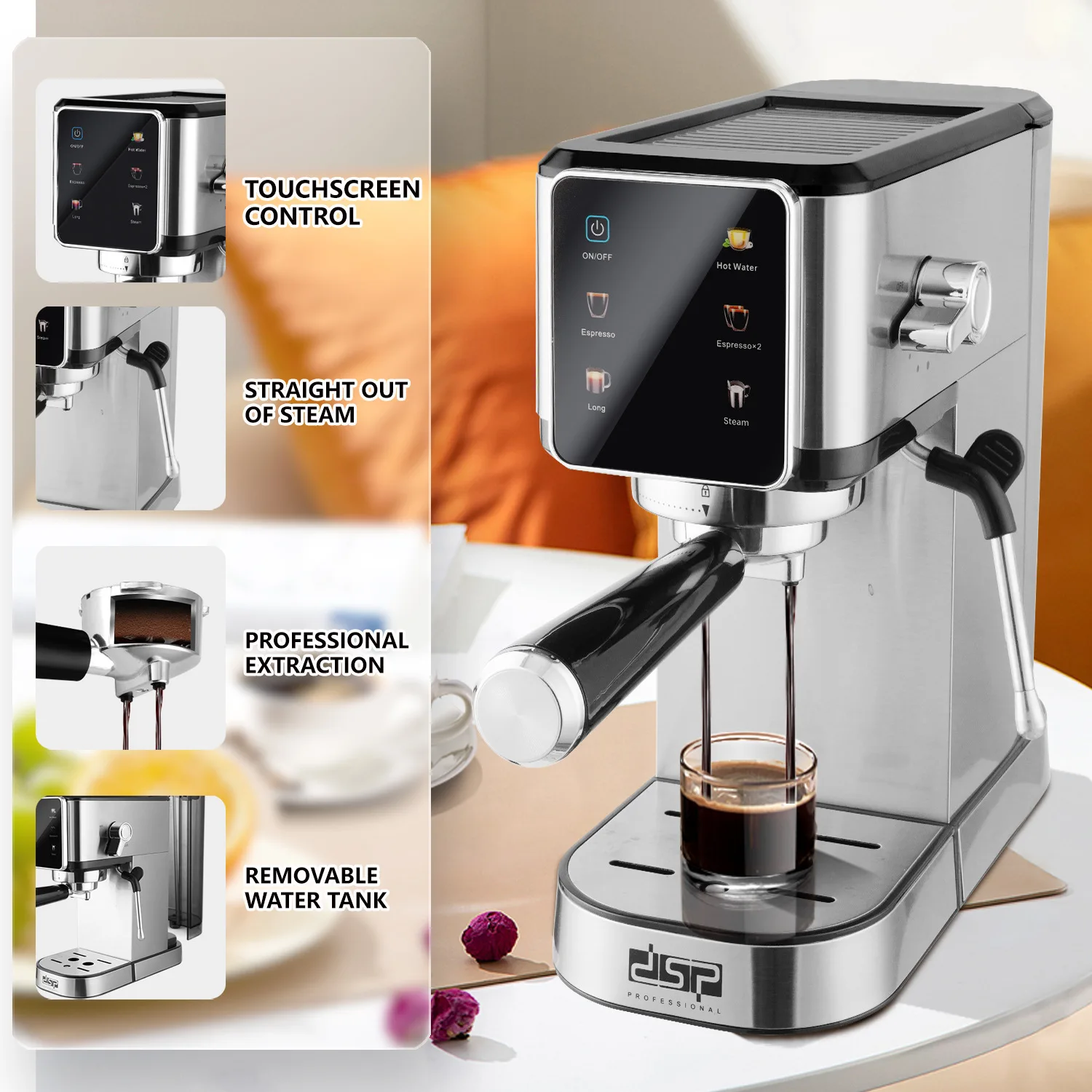 Coffee machine Household small full semi-automatic all-in-one machine high pressure extraction espresso steam coffee