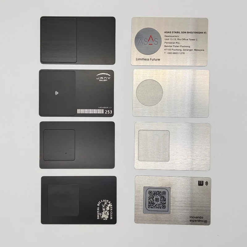 Hot Selling custom logo nfc card  silver metal nfc card engraving