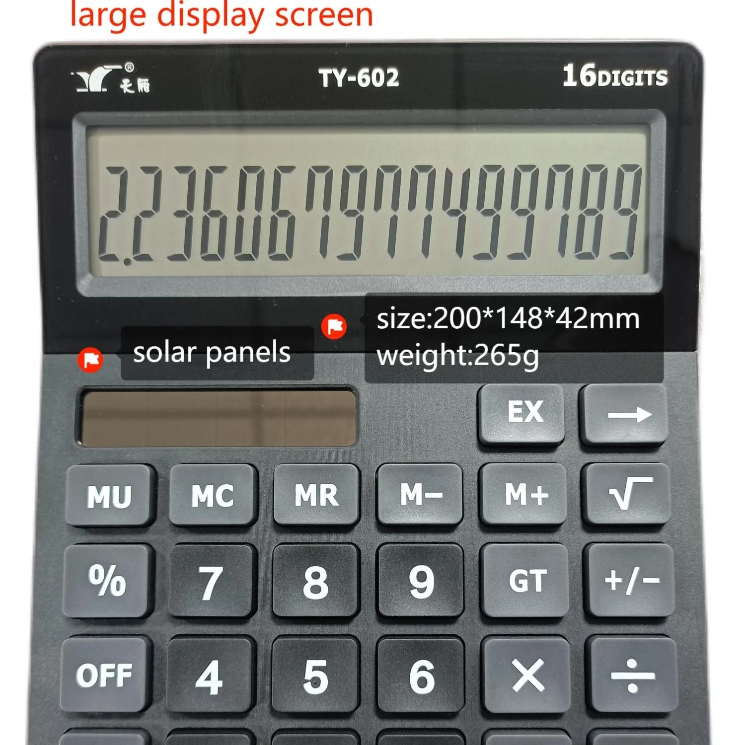 Калькуляторы рекламный Пользовательский логотип электронный калькулятор на солнечной батарее 16 цифр профессиональные калькуляторы офисные