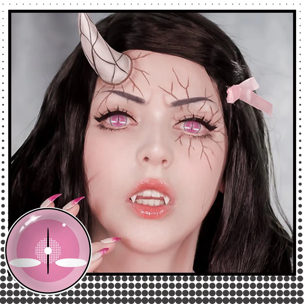 Lalens Wholesale Anime Cosplay Colored Contact Lenses Half Yearly Prescription Halloween Color Blind Contact Lenses