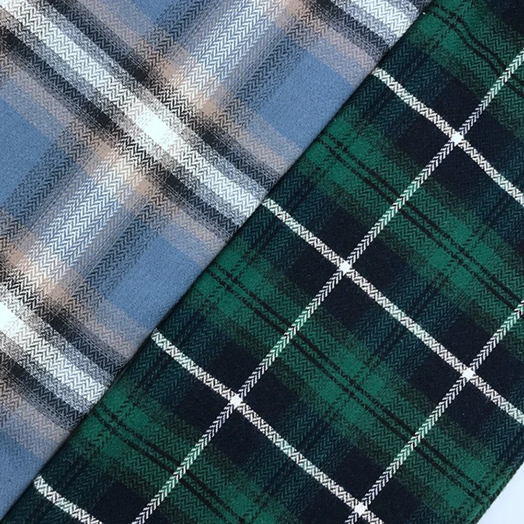 Custom Good Quality Woven Yarn-dyed Plaid Cotton Check Style Pajamas HomeWear Flannel Fabric