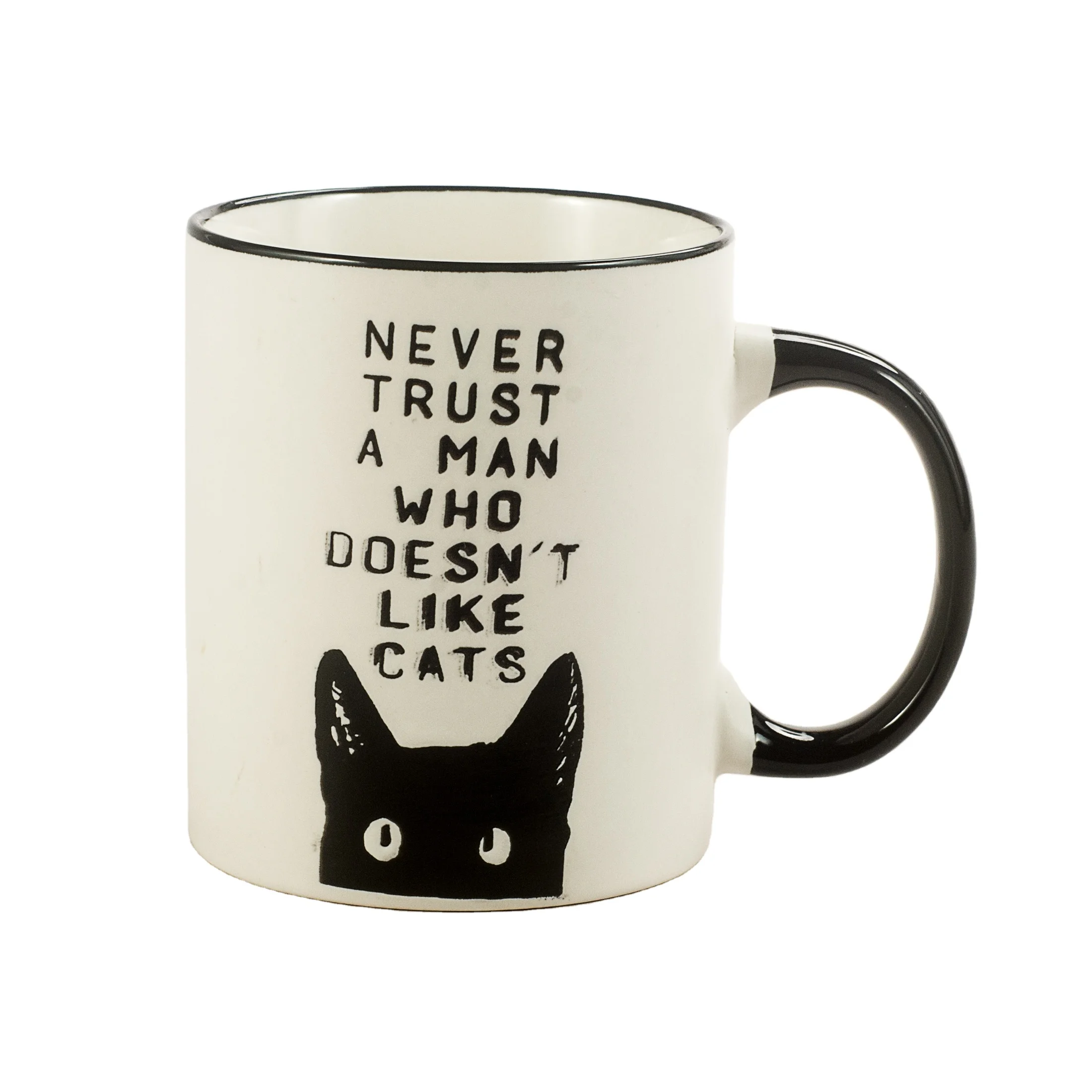 11oz black and white tea coffee cat dog cup matte mugs with logo customize