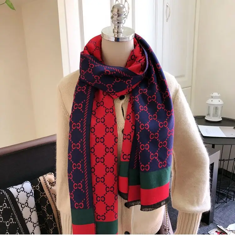 2023 Fashion  ladies square  wool cashmere scarf luxury winter designer scarves  shawls for women