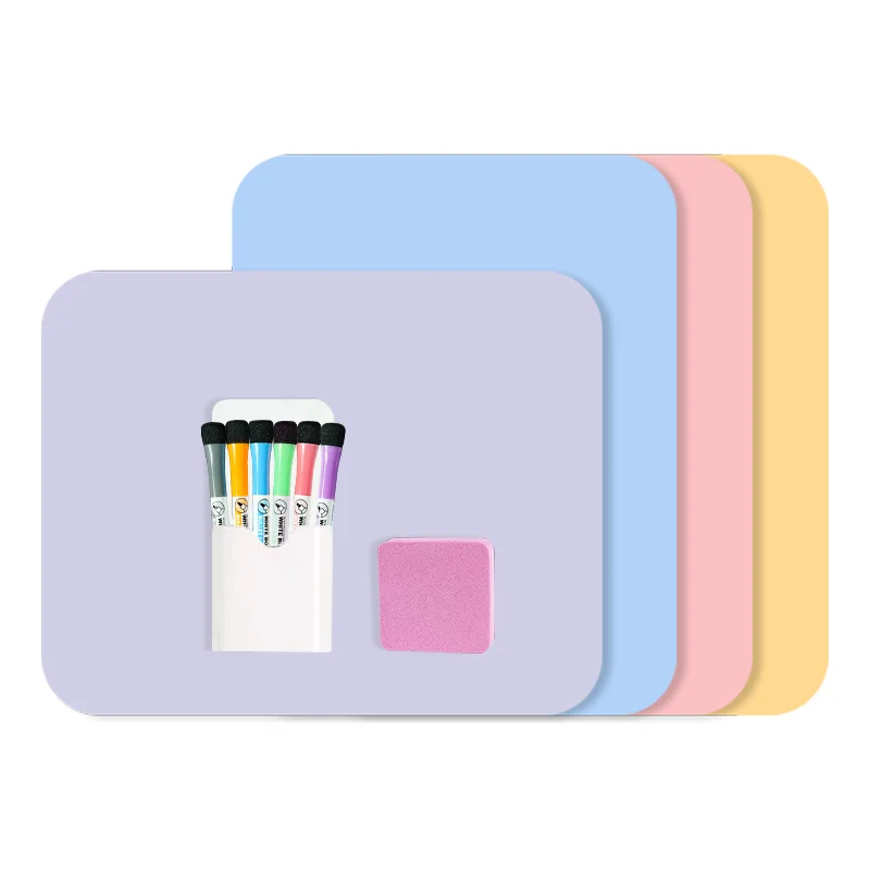 Desktop White Black Colored Acrylic Dry Erase White Board Magnetic Whiteboard For Kids