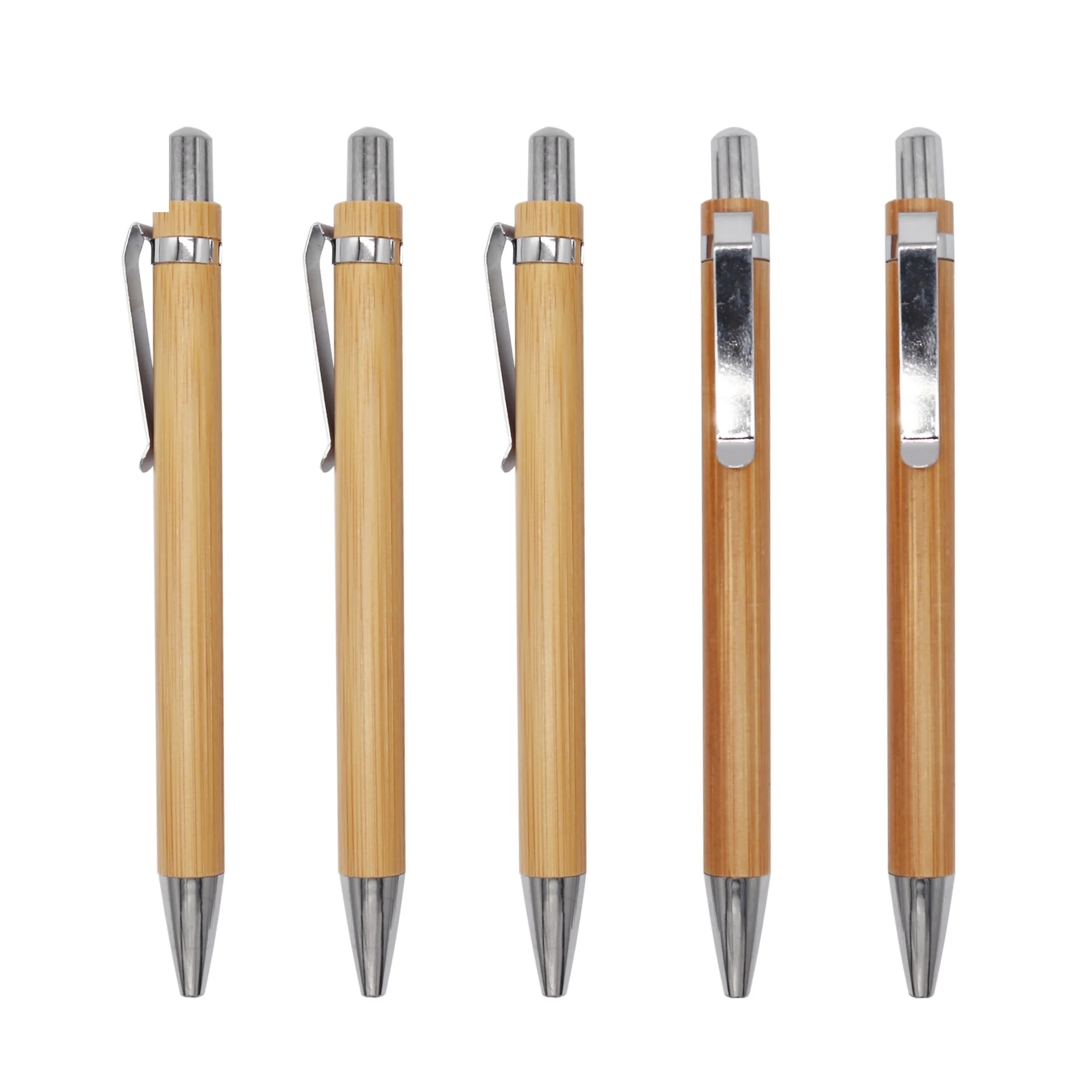 Recycled Bamboo Ball click Pen Custom LOGO Eco Friendly Wood Ballpoint Pen With Logo