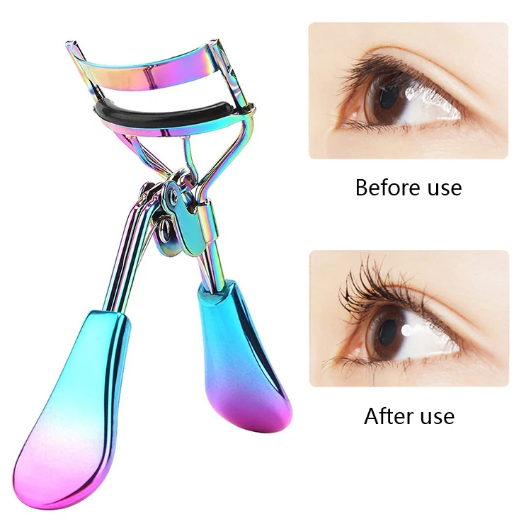 Professional Spring Loaded No Pinching & Long Lasting Natural Lash Curl/ Eyelash Curler Stainless Steel Colorful Private Label