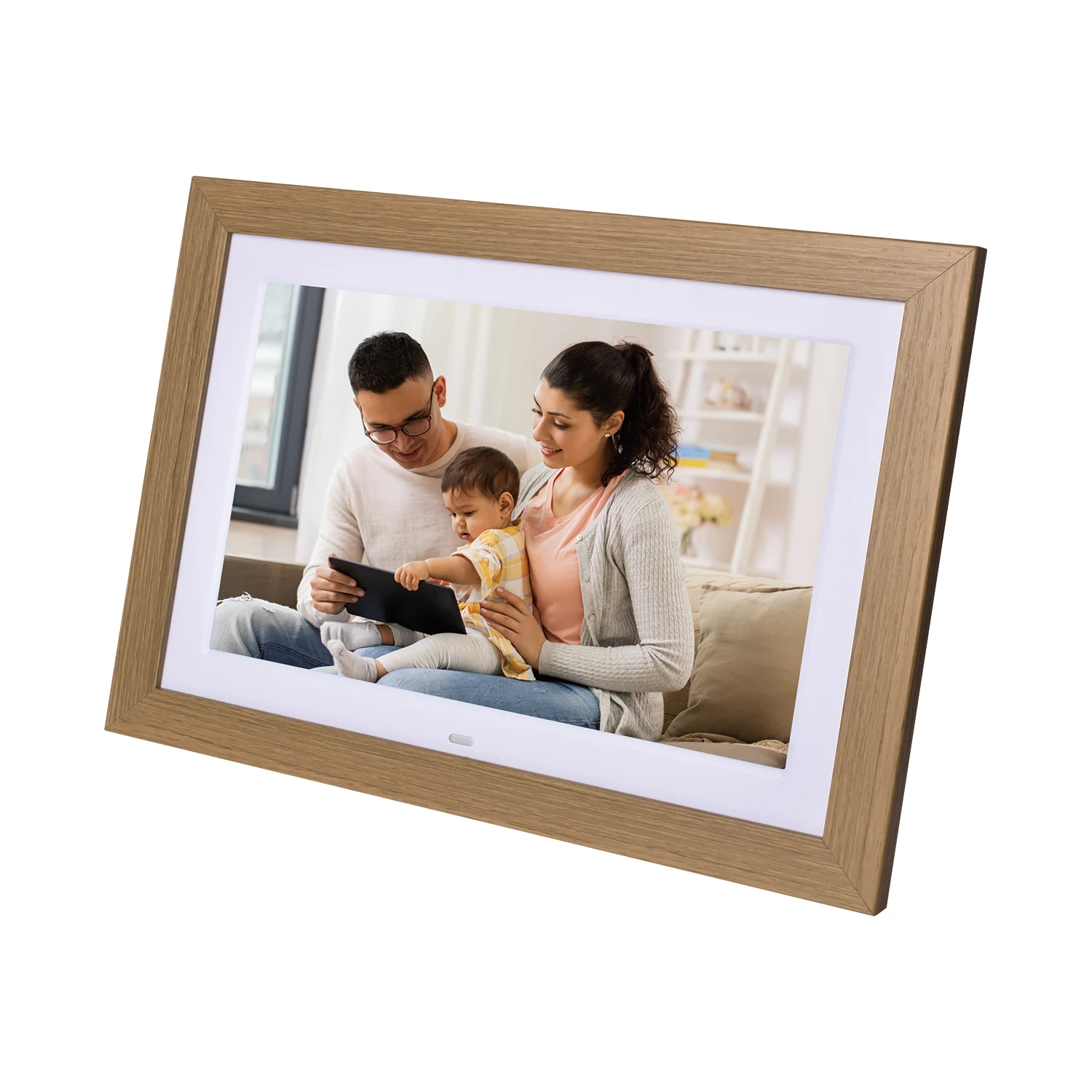 Private gallery Android Wifi 10  inch Digital Photo picture smart Frame With wooden frame And Weather Station