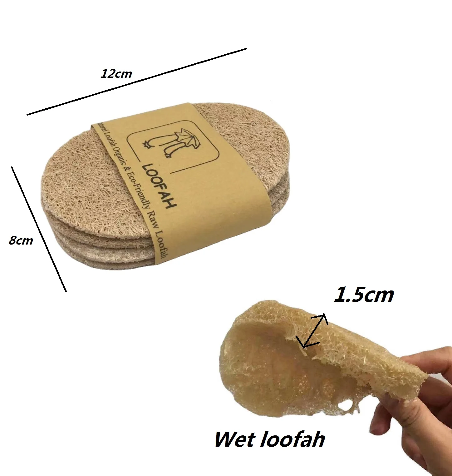 100% Natural Organic Luffa Sponge Brush Eco -friendly Household loofah