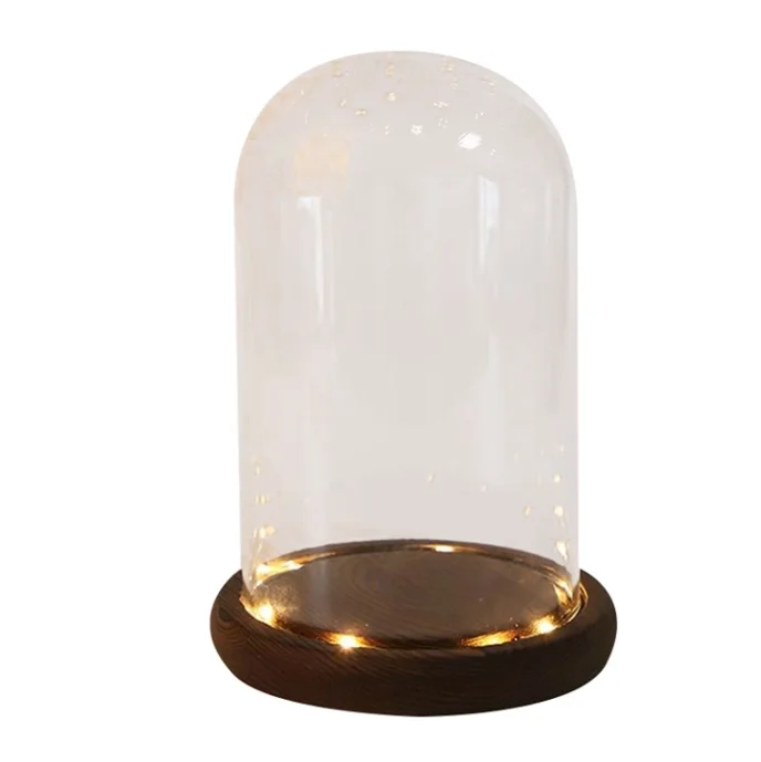Factory Wholesale Different Sizes Glass Dome With LED Light For Various Decorations