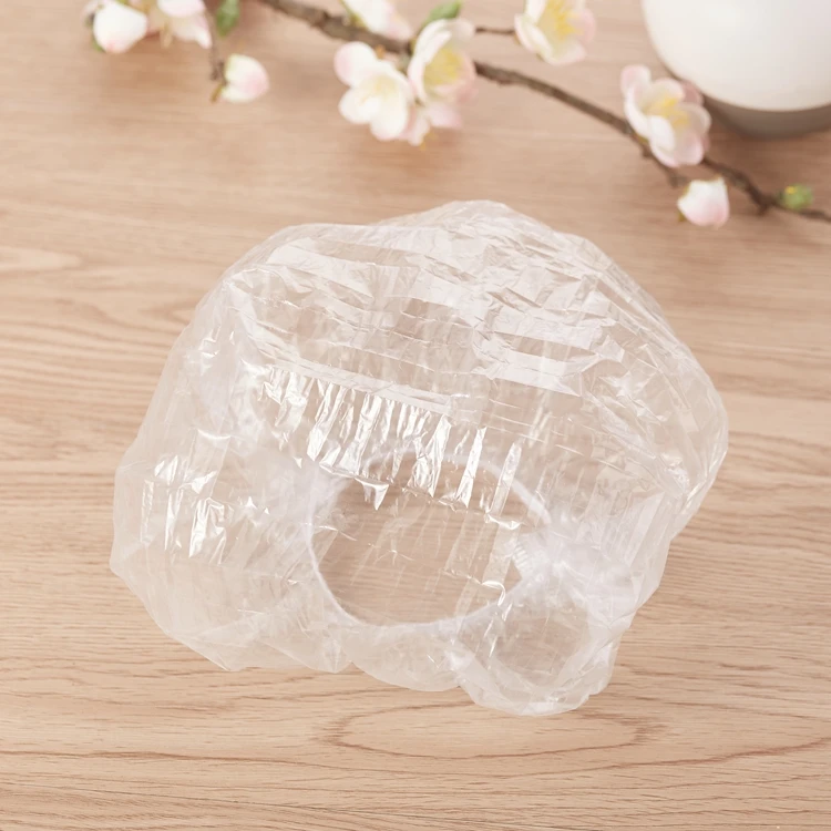 Disposable transparent shower cap for use in hotels, tourism and spas, individually packaged, family use (sample free)